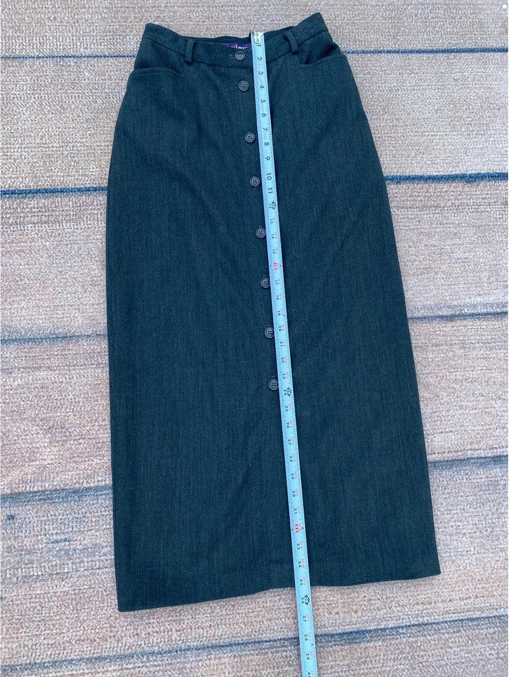 Ralph Lauren collection purple label vintage Americana wool blend button maxi 4